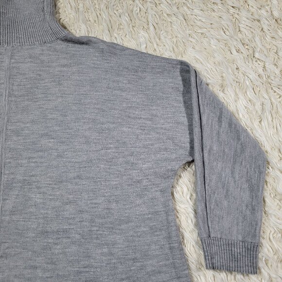 Talbots 100% Soft Merino Wool Tunic Turtleneck Cozy Oversized Gray Sweater 2X - Picture 11 of 13